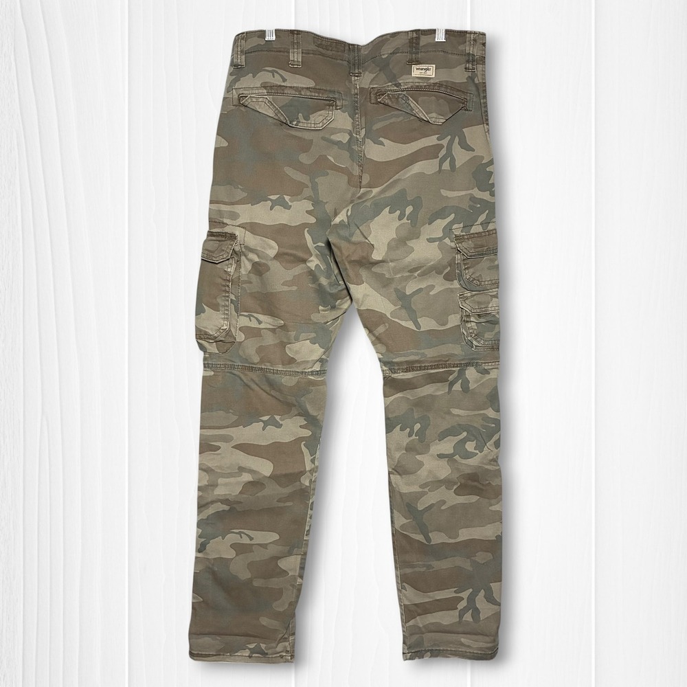 Wrangler Camo Regular Taper Cargo Pants Mens 36x32 Green Camouflage - Picture 2 of 8